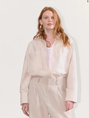 New Everlane THE BOXY OXFORD in Whisper Pink Size M